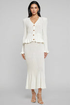 Raya Ruffle Hem Knit Maxi Dress Set