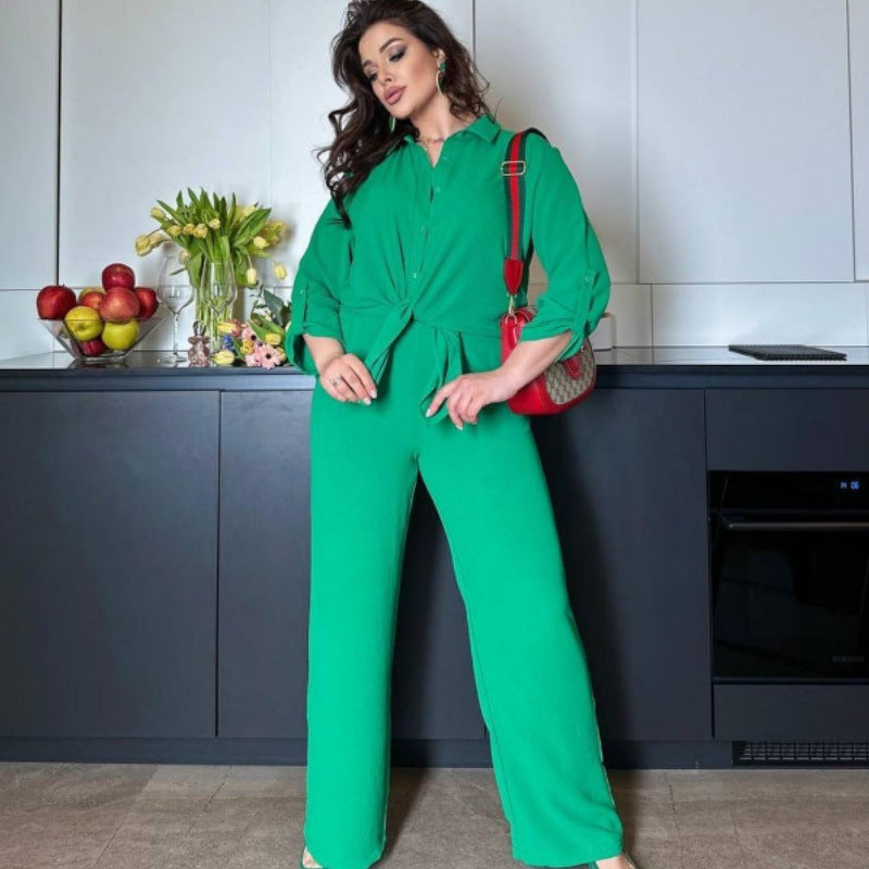 Loose Fit Long Sleeves Top Casual Set