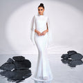 Long Sequined Party Evening Gown Dress