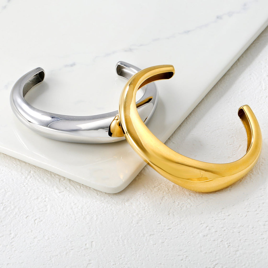 Vintage Geometric Open Bangle Bracelet