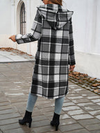 Contrast Color Hooded Coat