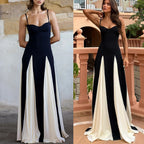 Eternal elegant stitching black and white tulle wavy dress