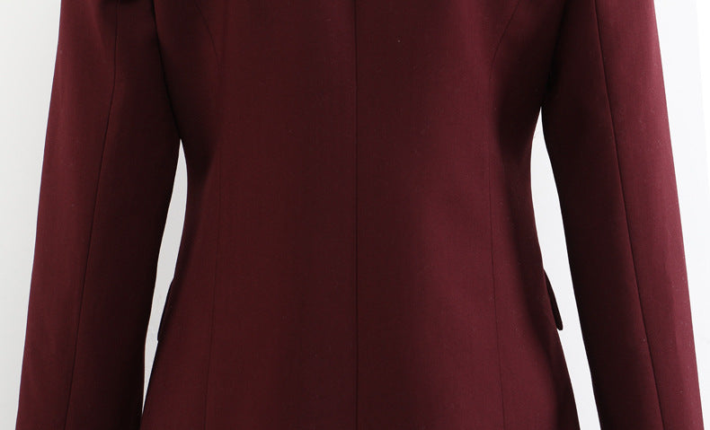 Angola Red Mid-Length Blazer Trench Coat