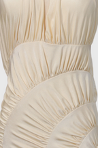 Qearl Halterneck Shirred Maxi Dress