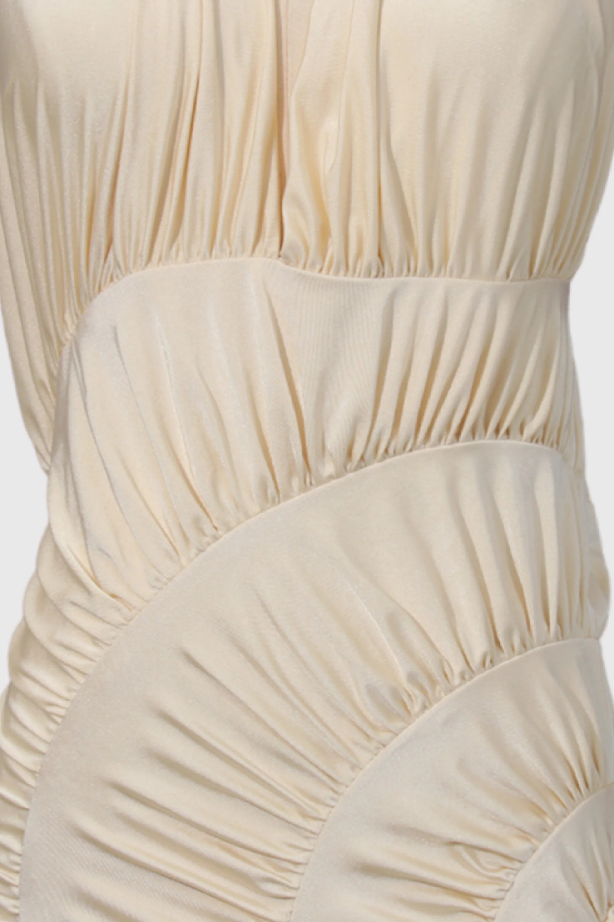 Qearl Halterneck Shirred Maxi Dress