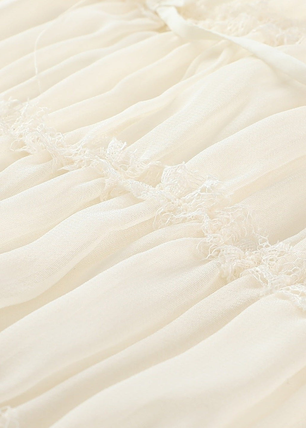 Spaghetti Strap Ruffle Trim Tiered Bow Front Maxi Dress