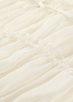 Spaghetti Strap Ruffle Trim Tiered Bow Front Maxi Dress