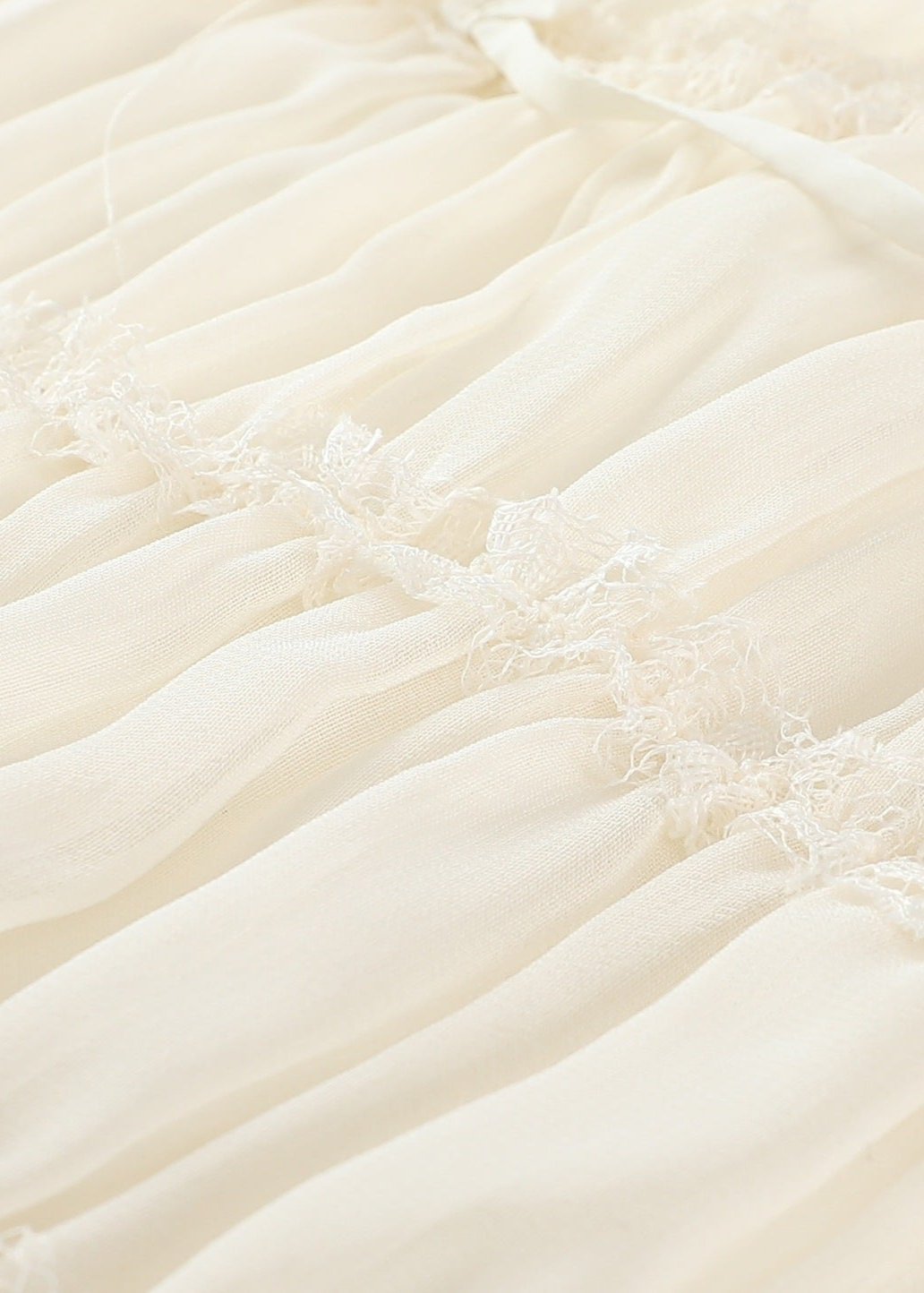 Spaghetti Strap Ruffle Trim Tiered Bow Front Maxi Dress