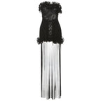 Ruffle mesh corset lace up mini dress  | Festival Outfits Women