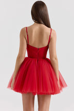 Mesh stitching suspender princess tutu dress