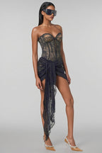 Barrs Sleeveless Strappy Lace Mini Dress