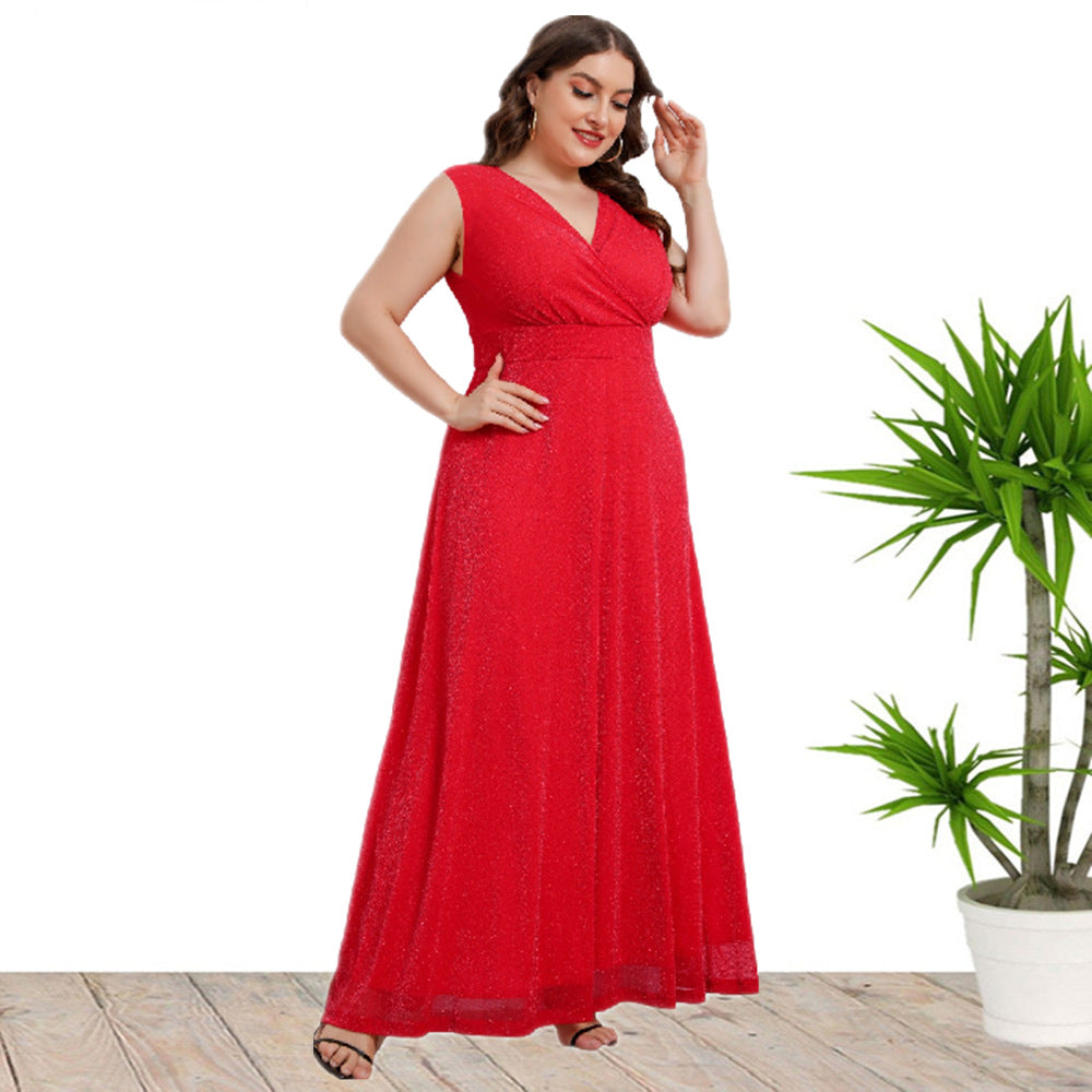 Sleeveless V-neck Maxi Dress