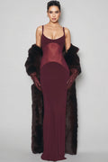 Eirand Red Halter Mesh Maxi Dress