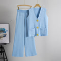 V neck Knitted Two Piece Set