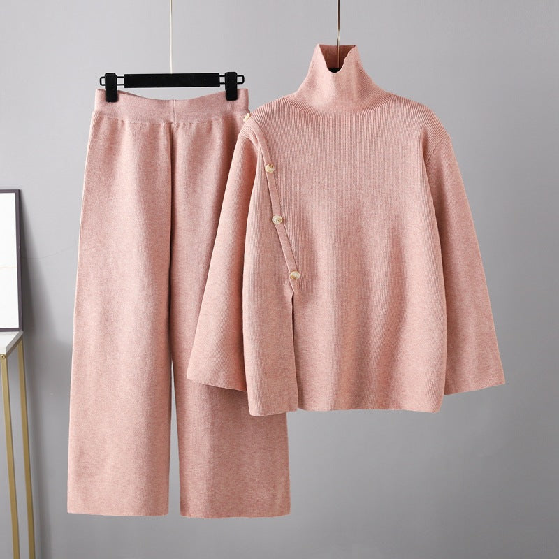 Casual Wide Leg Pants Two Piece Set