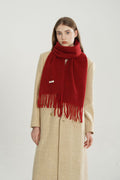 Woven Fringe Wool Blend Scarf