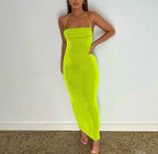 Tie Strap Cowl Back Open Back Bodycon Maxi Dress