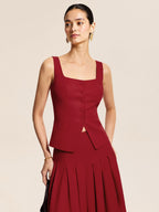 Suit Three-Dimensional Waist Sleeveless Vest Skirt