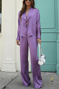 Spring Summer Solid Color Casual Two Piece Sets