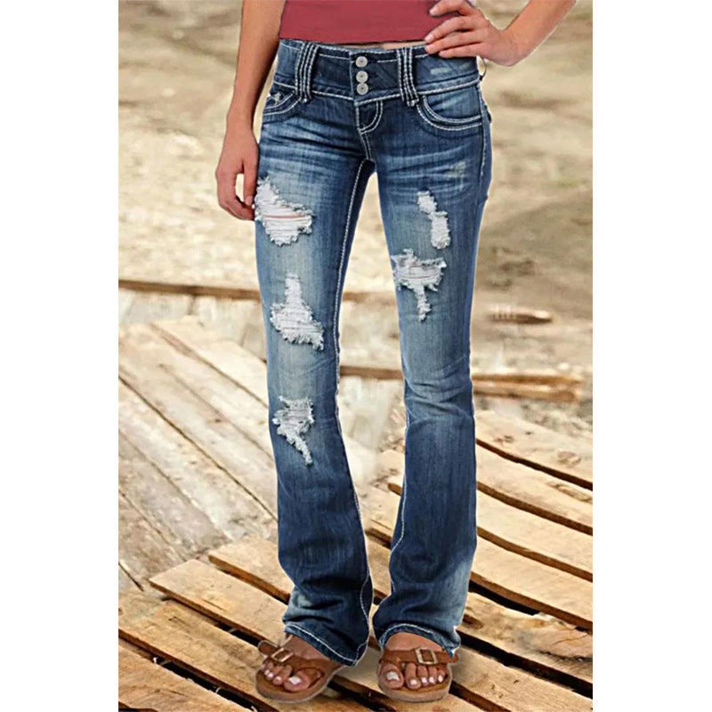 Billie Low Waist Ripped Jeans