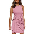 Rosalía Exclusive Women's Sleeveless Twisted Draped Mini Dress Everyday Luxe Edit