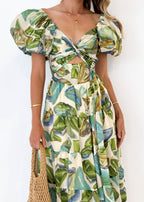 Nora Boutique Dress with Puff Sleeves Premium Wardrobe Essential