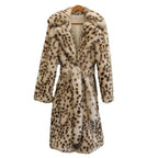 Leopard Faux Fur Trench Coat