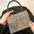 Rhinestone Embellished Ribbon Handbag by Hazel