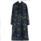 | Long cotton winter coat with hood