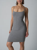 Ribbed Spaghetti Strap Stretch Bodycon Mini Dress