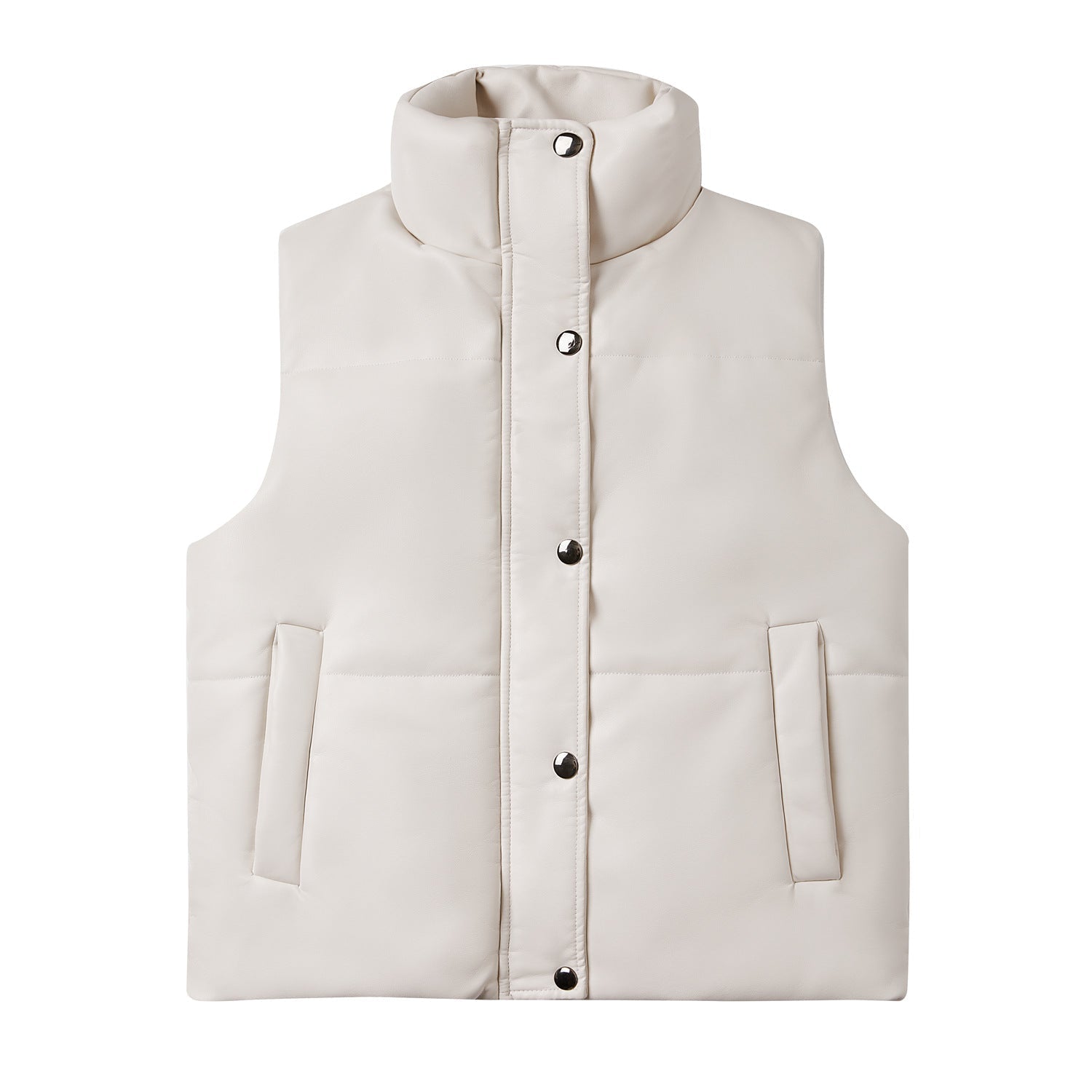Quilted Vegan Leather Vest Jacket