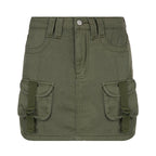 Solid Color Low Waist Slim Fit Skirt