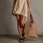 Fringe Trim Deep V-Neck Spaghetti Strap Mini Dress