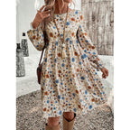 Nélida Boutique Women's Floral Print Casual Dress with Ruffle Details Collection