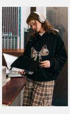 Oversize Lace Bow Hoodie