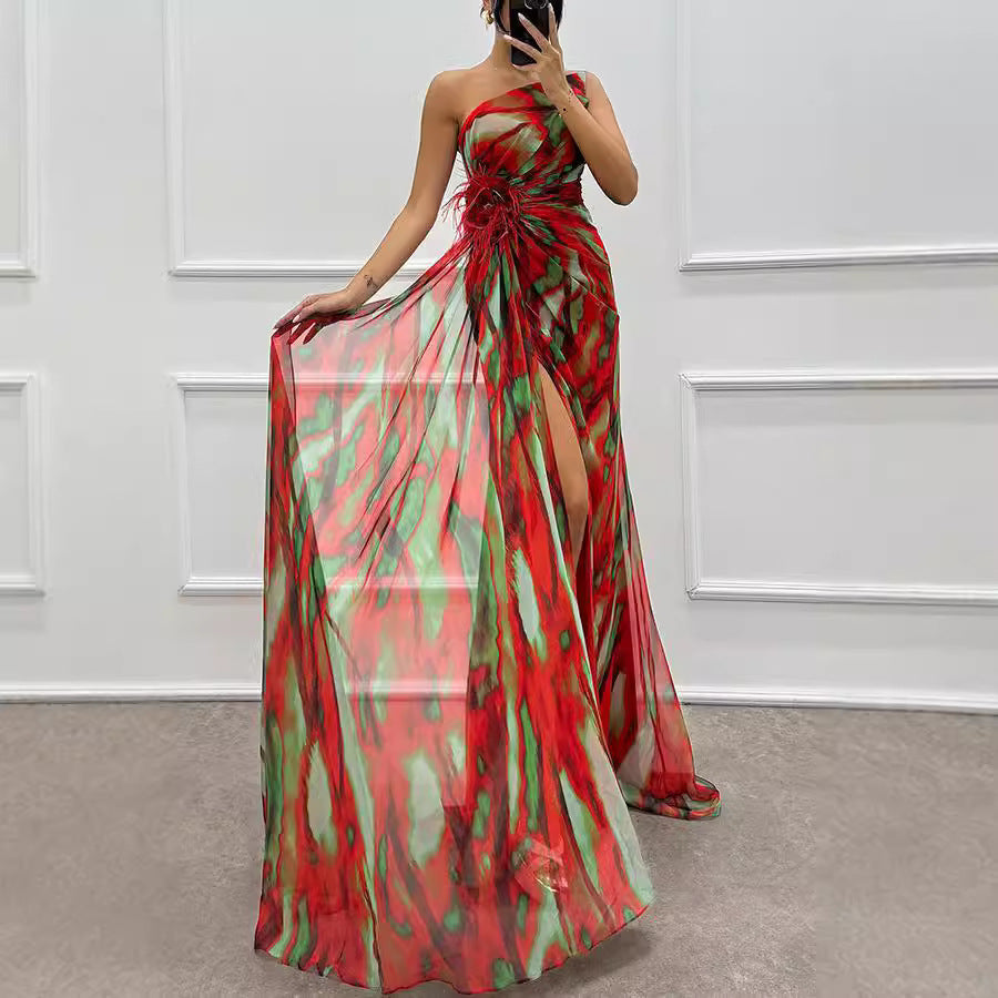 Printed Wedding Guest Dress