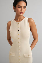 Leli Sleeveless Button Down Maxi Dress