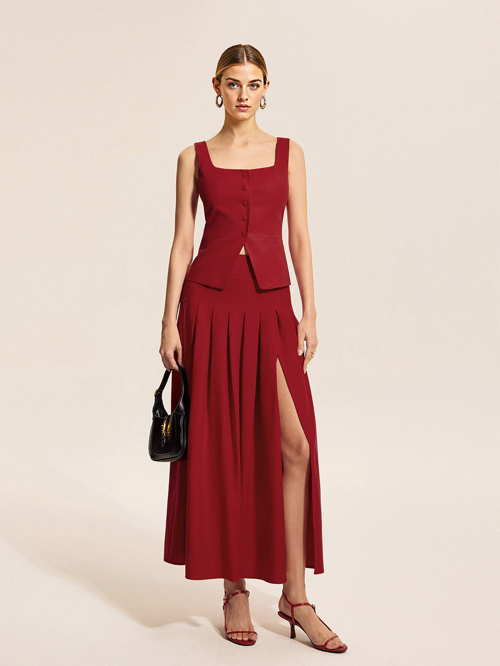 Suit Three-Dimensional Waist Sleeveless Vest Skirt