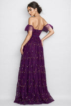 Vesper Purple One Shoulder Floral Maxi Dress