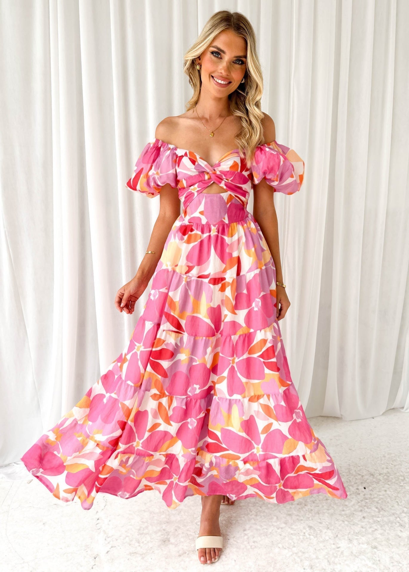 Emily Exclusive Dress with Puff Sleeves Boutique Collection