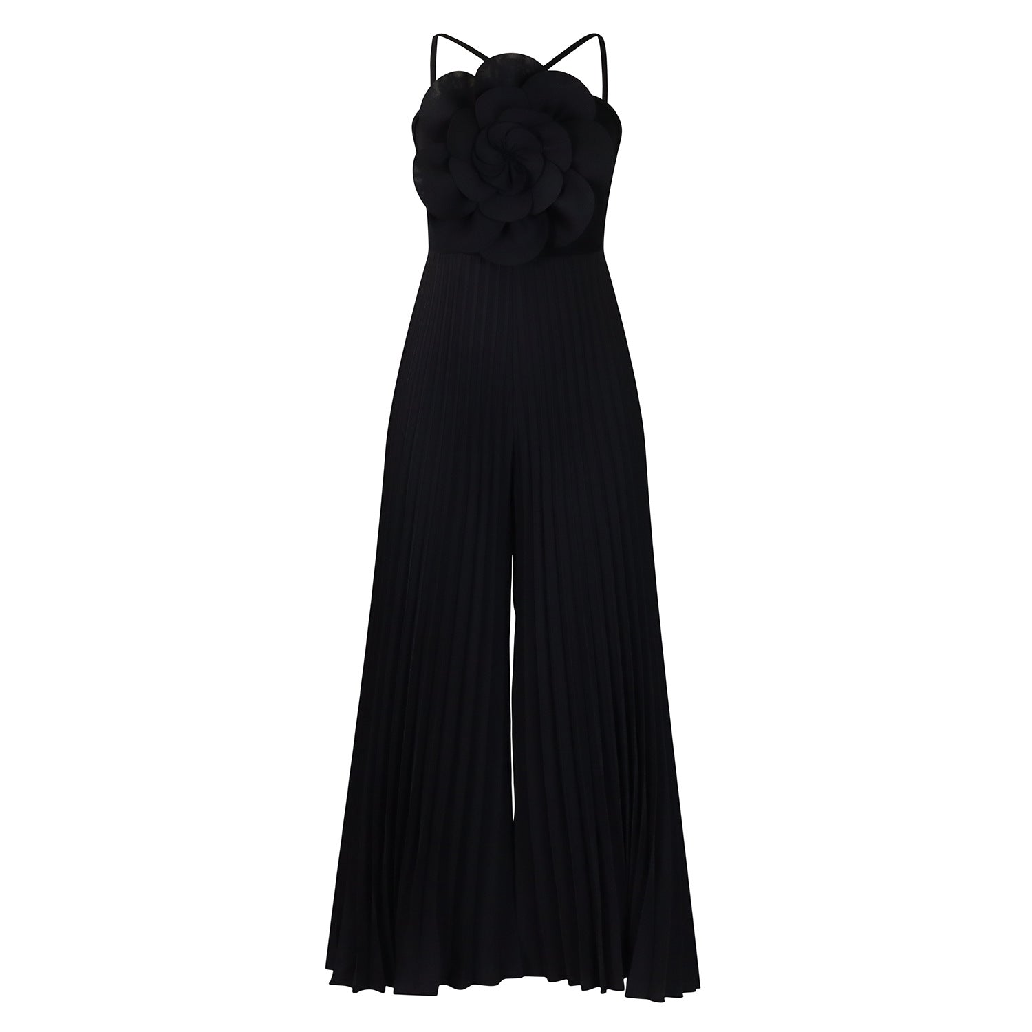 Floral Solid Color Wide Leg plus Size Jumpsuit