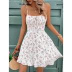 Keira Exclusive Women's Floral Dress with Adjustable Spaghetti Straps and Fitted Cut Designer Edit