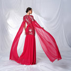 Round neck sequined hip-hugging mermaid evening dress