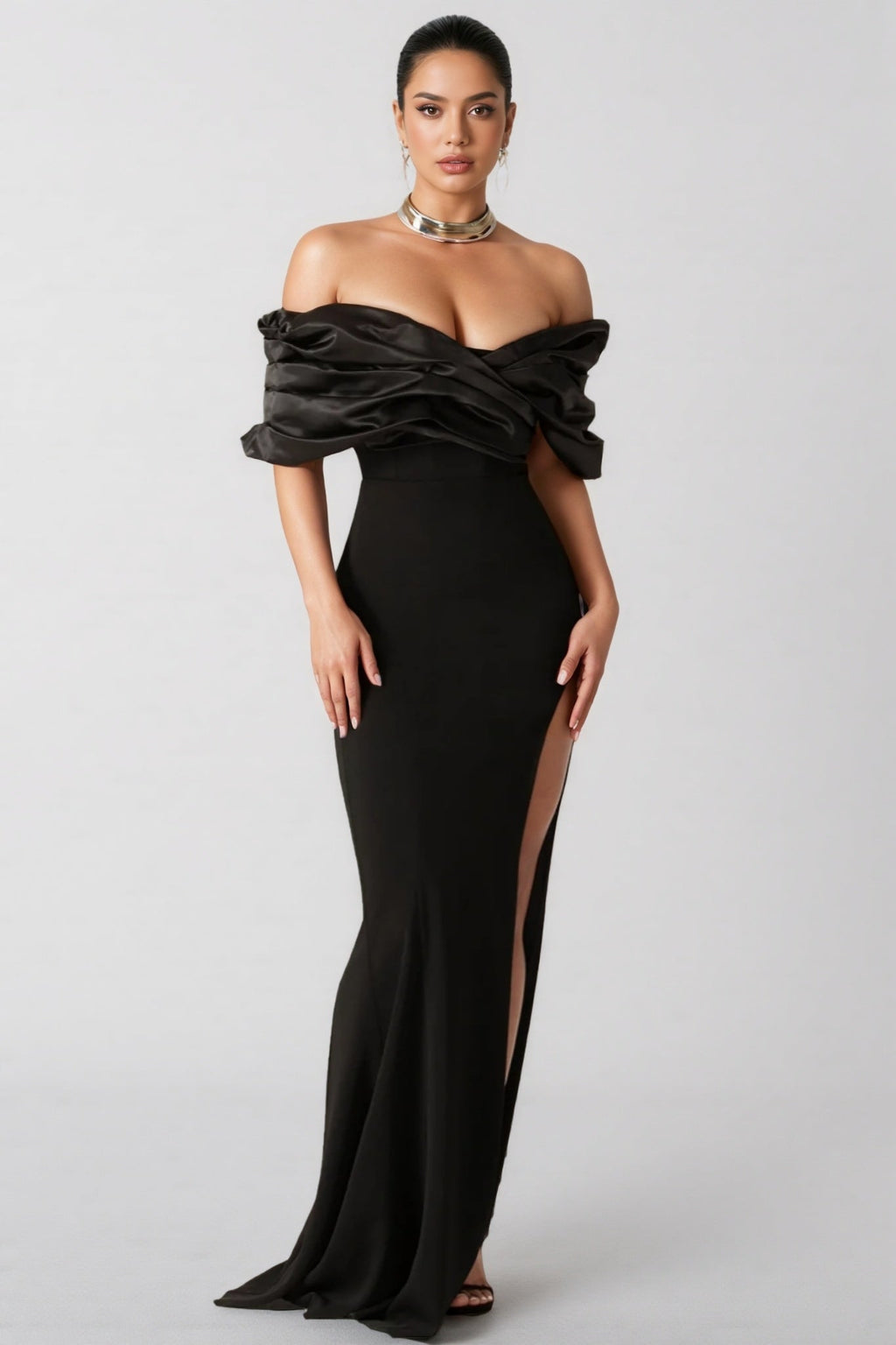 Tiana Solid Colour Wrap Hip Dress