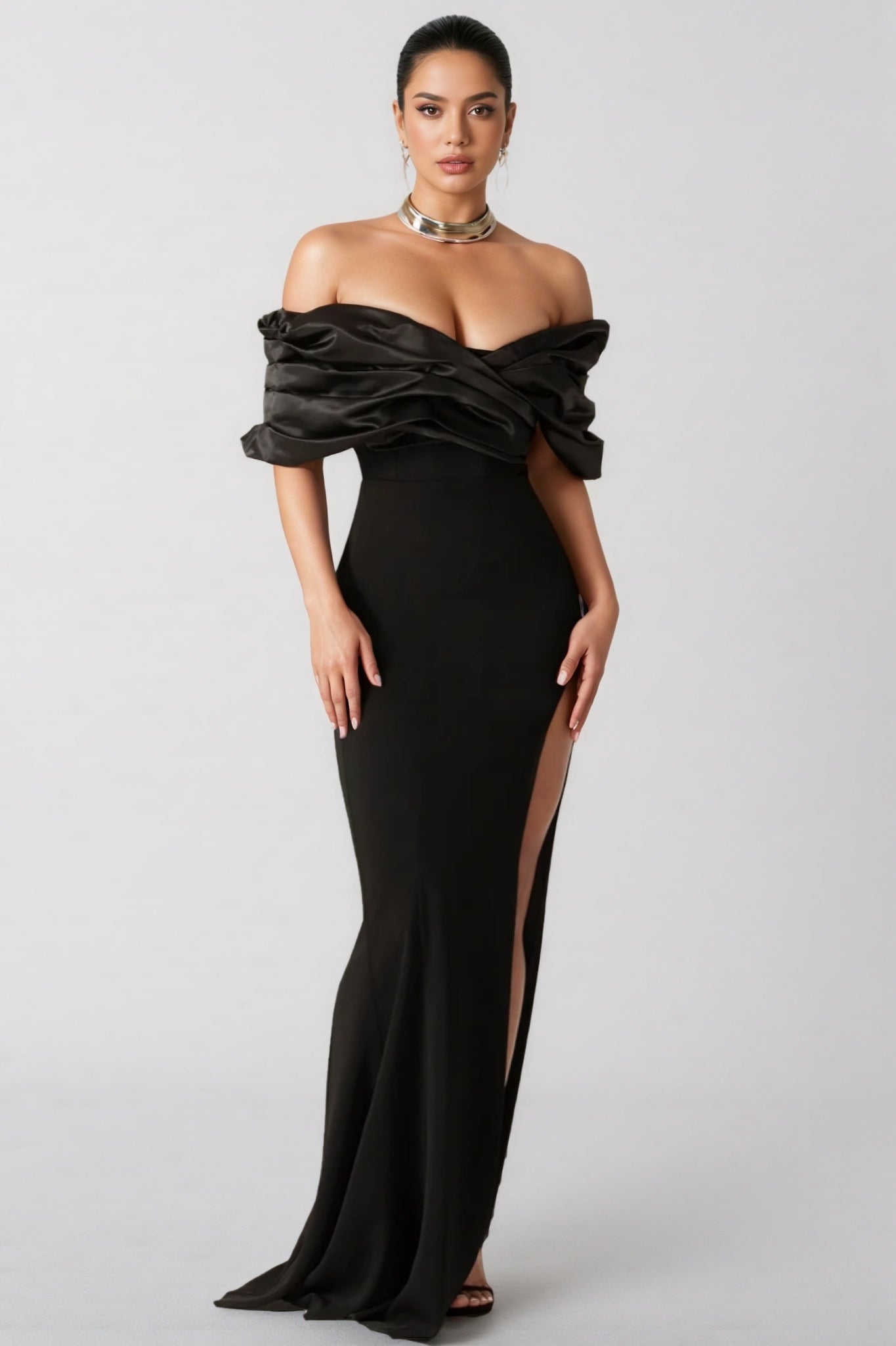 Tiana Solid Colour Wrap Hip Dress