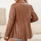 Faux Leather Slim Jacket
