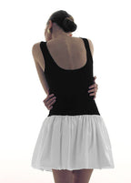 Contrast Two-Tone Scoop Neck Bubble Hem Mini Dress