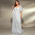 Evening Dress Lace Sexy Deep V Plunge Elegant Party Bridesmaid Dress
