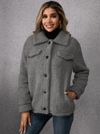 Plush Lamb Wool Trench Coat Jacket