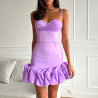 Pleated skirt dress short
